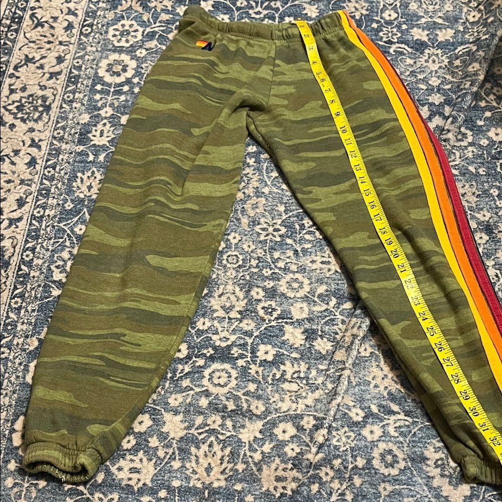 SOLD Aviator Nation Camouflage Rainbow Stripe Joggers Modern Athleisure Lounge - Picture 12 of 14